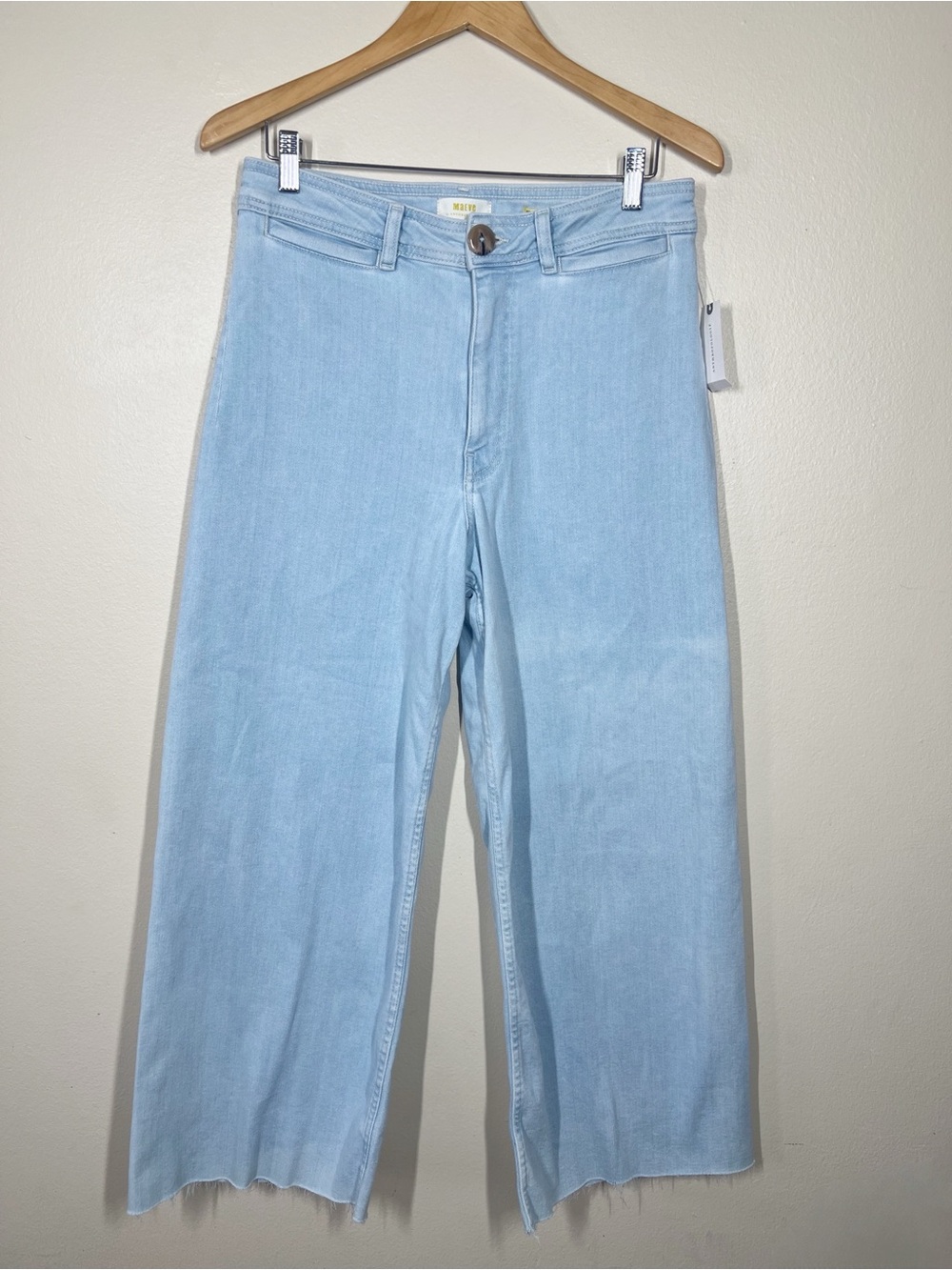 Maeve Anthropologie Light Wash  Wide Leg Crop High Rise Utility Women’s Jeans